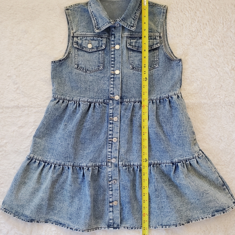 Blue Jean Dress. Size Large. - Picture 7 of 11